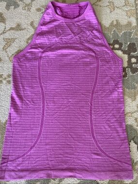 lululemon pink Striped High-Neck Tank Top